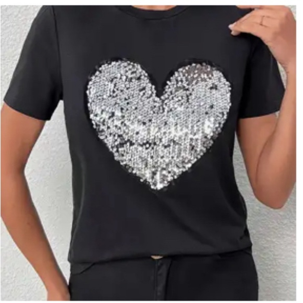 Sequin Heart T-Shirt